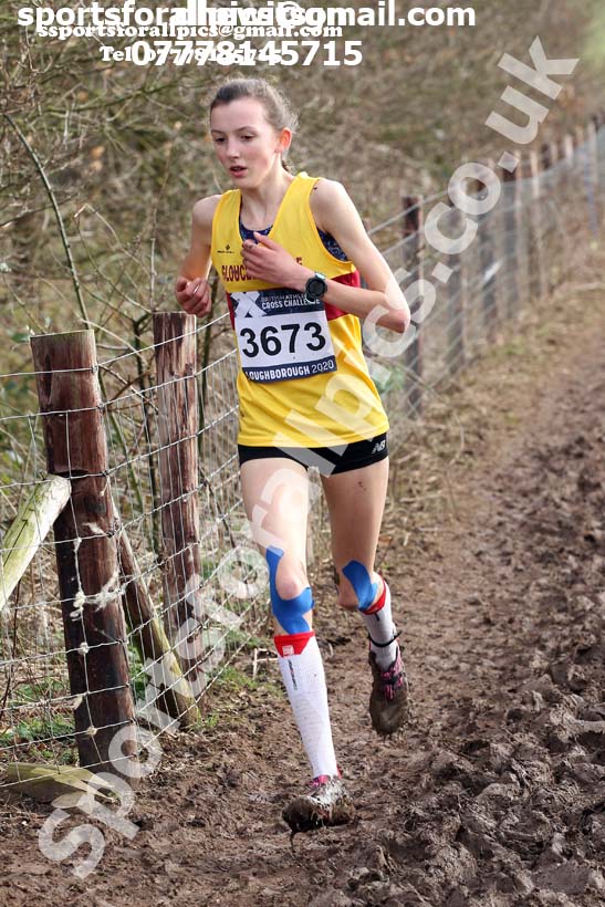 Girls under-15s, 2020 British Athletics Inter Counties Cross Country Champs., Prestwold Hall, Loughborough. Photo: David T. Hewitson/Sports for All Pics